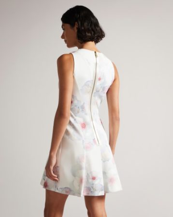 Ted Baker Puxie Printed Neoprene Skater Dress, Natural/Multi - Image 2