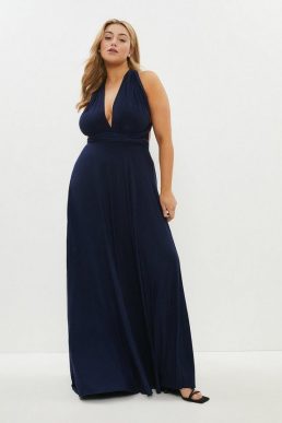 Coast Plus Size Multiway Jersey Maxi Bridesmaid Dress Navy Blue