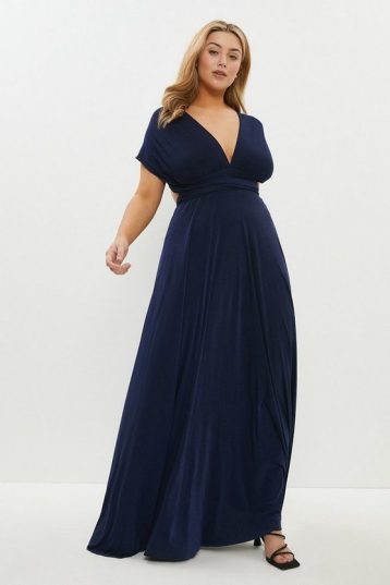 Coast Plus Size Multiway Jersey Maxi Bridesmaid Dress Navy Blue