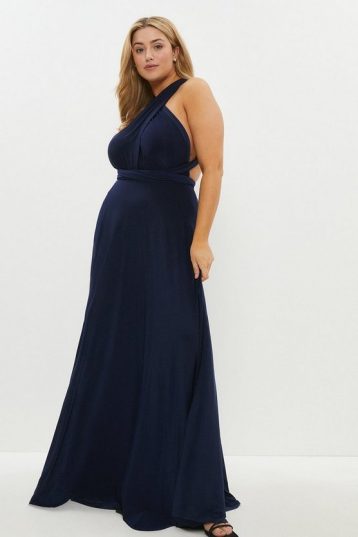 Coast Plus Size Multiway Jersey Maxi Bridesmaid Dress Navy Blue