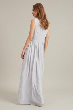 Dorothy Perkins Sleeveless Chiffon Maxi Bridesmaid Dress Light Grey