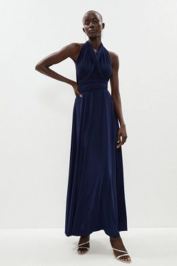 Coast Multiway Jersey Maxi Bridesmaid Dress Navy Blue