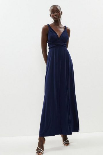 Coast Multiway Jersey Maxi Bridesmaid Dress Navy Blue