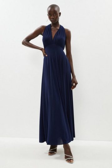 Coast Multiway Jersey Maxi Bridesmaid Dress Navy Blue