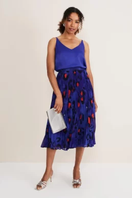 Phase Eight Phase Eight Clarisse Print Skirt Cobalt Blue Red Multi
