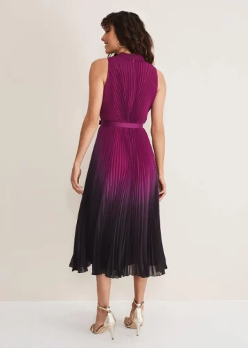 Phase Eight Simara Ombre Midi Dress Orchid Black