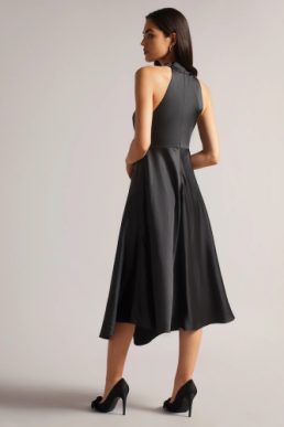 Ted Baker Renon Twist Neck Midi Dress Black