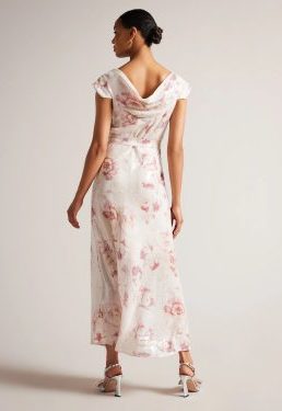 Ted Baker RNinia Belted Floral Midaxi Dress Cream Pink