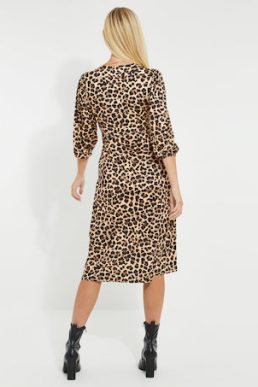 Threadbare Women's Leopard Print Wrap Midi Dress