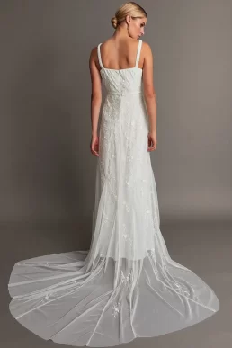 Holly cowl neck bridal dress ivory