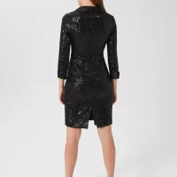 Hobbs Carys Sequin Tux Dress, Black