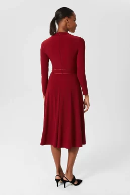 Hobbs Leslie Fit And Flare Dress Red