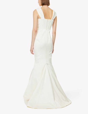 HOUSE OF CB Antoinette tulle and satin wedding dress white