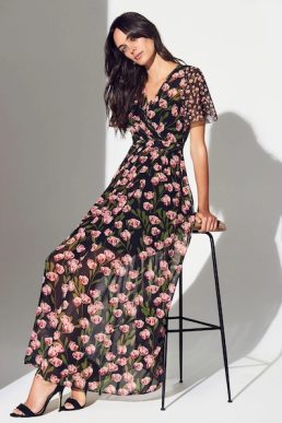 Phase Eight Valentina Print Maxi Dress Black Multi