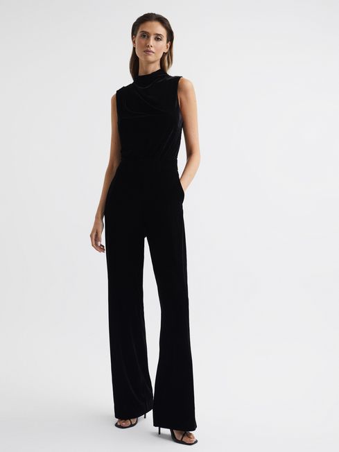 Black deals velvet overalls