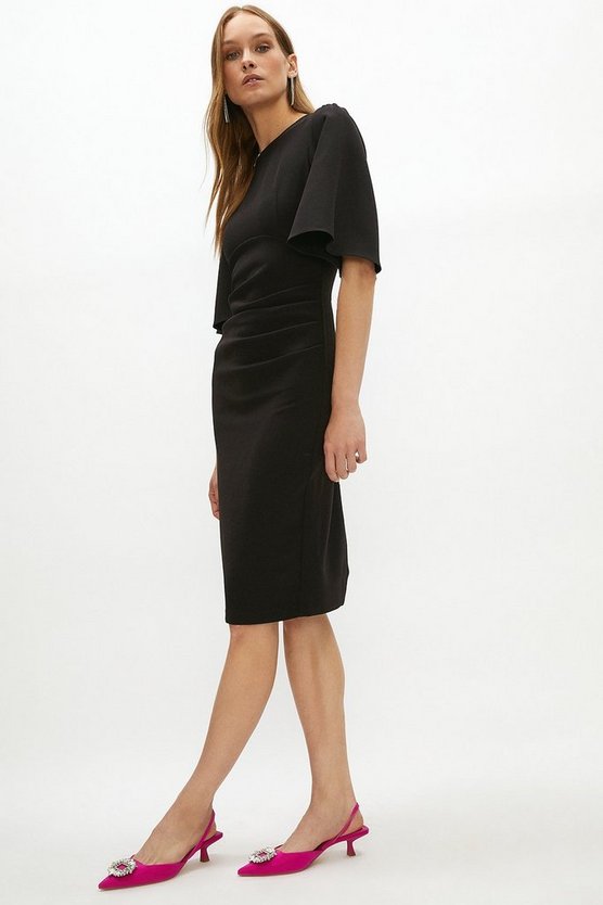 Flare sleeve dress black top