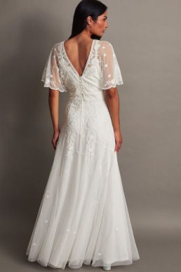 Monsoon Maggie embroidered bridal dress ivory