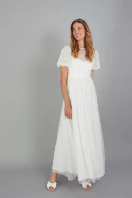 Monsoon Celina embellished bridal maxi dress ivory