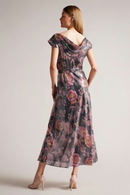 Ted Baker Ninia Belted Floral Midaxi Dress Black Multi