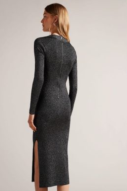 Ted Baker Tabytha Slim Fit Cross Over Knit Dress Black