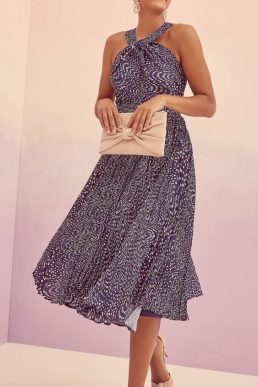 Phase Eight Elsie Spot Dress, Navy/Ivory