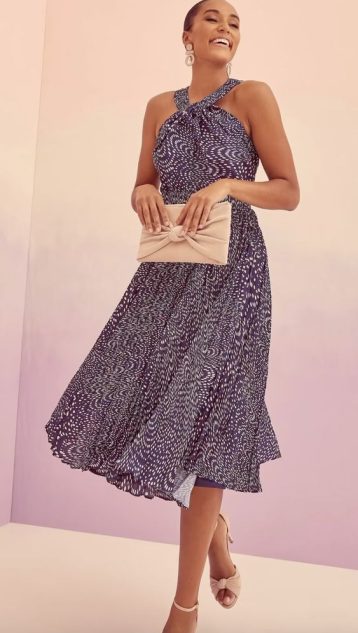 Phase Eight Elsie Spot Dress, Navy/Ivory