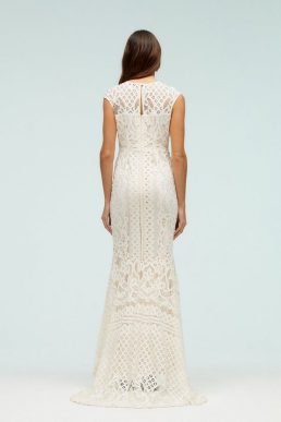 Coast Cap Sleeve Lace Fishtail Hem Maxi Dress Ivory