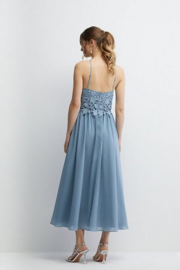 Lace cami top tulle midi dress on sale