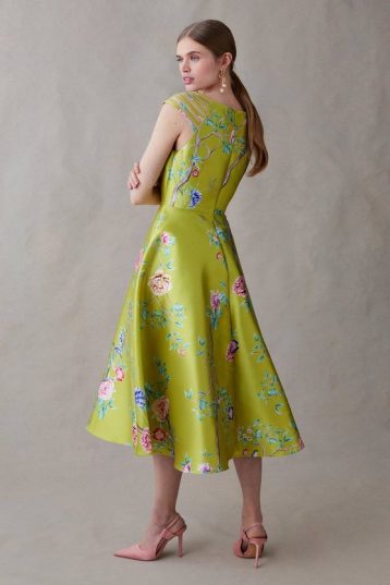 Coast Multi Strap Dress In Floral, Yellow/Multi - Image 2