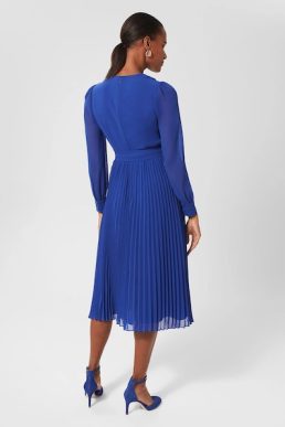 Hobbs Evelyn Printed Dress Blue