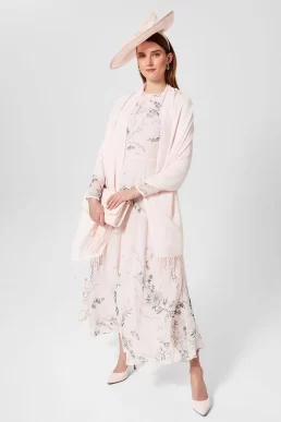 Hobbs Rosabelle Silk Floral Dress Blush Pink Multi