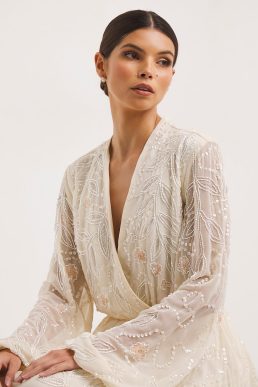 Joanna Hope Embellished Bridal Midi Dress Ivory