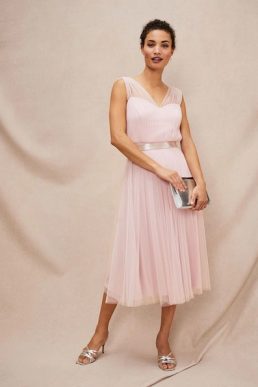 Phase Eight Ella Tulle short Bridesmaid Dress Blush Pink