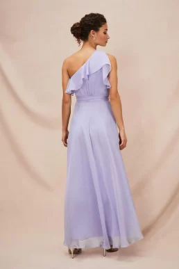 Phase Eight Mia One Shoulder Maxi Dress Lilac China Blue