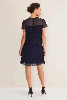 Phase Eight Mimi Pleat Short Dress Navy