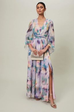 Phase Eight Selene Printed Maxi Dress Lilac Multi