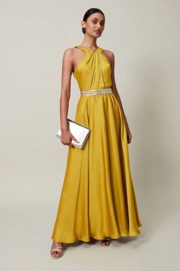 Phase Eight Vanessa Beaded Belt Maxi Dress Chartreuse Yellow