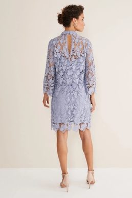 Phase Eight Verity Floral Lace Dress Cornflower Blue