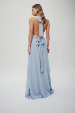 Reformation Andee Halter Maxi Dress Mineral Blue