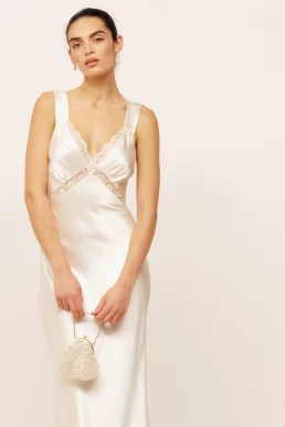 Reformation Chania Silk Bridal Maxi Dress Ivory