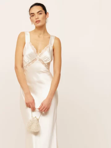 Reformation Chania Silk Bridal Maxi Dress Ivory