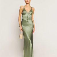 Green silk dress uk deals
