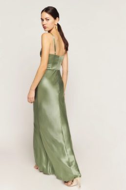 Reformation Shayla Floral Maxi Dress Seafoam Sage Green