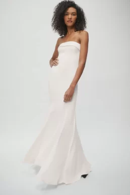 Reformation Lorrane Strapless Bridal Maxi Dress Ivory