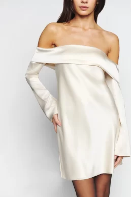 Reformation Maves Short Bridal Dress Almond