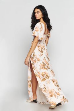 Reformation Shayla Floral Maxi Dress Bella Ivory Multi
