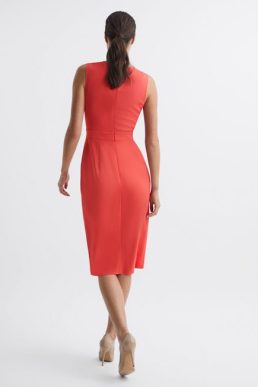 Reiss LAYLA Sleeveless Bodycon Dress Coral