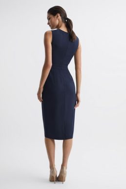 Reiss LAYLA Sleeveless Bodycon Dress Navy