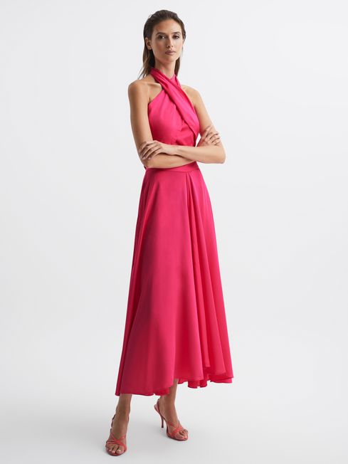 Reiss Ruby Occasion Maxi Skirt, Pink