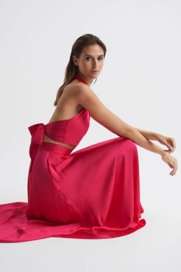 Reiss Ruby Occasion Maxi Skirt Pink